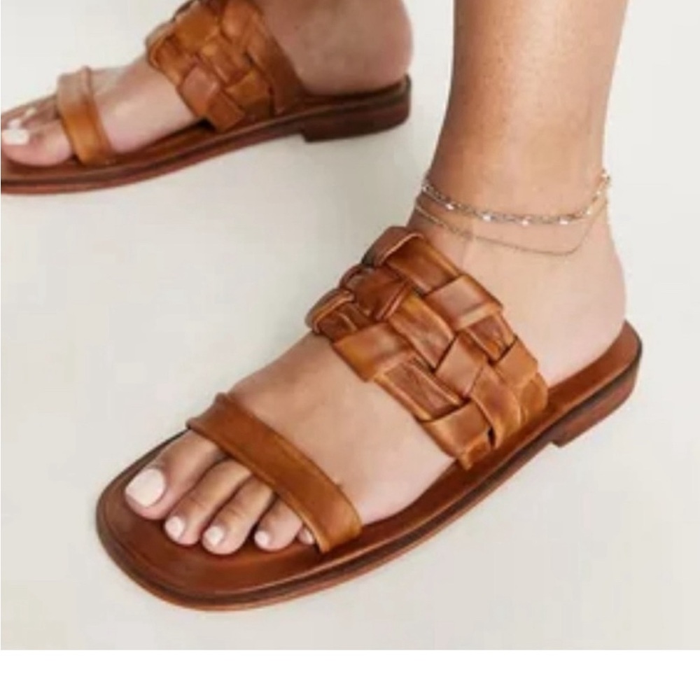 NEW IN BOX Free People Woven River Sandal Tan-Size 39